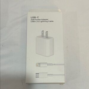 USB-C 20W Power Adapter with USB-C to Lightning Cable - White
